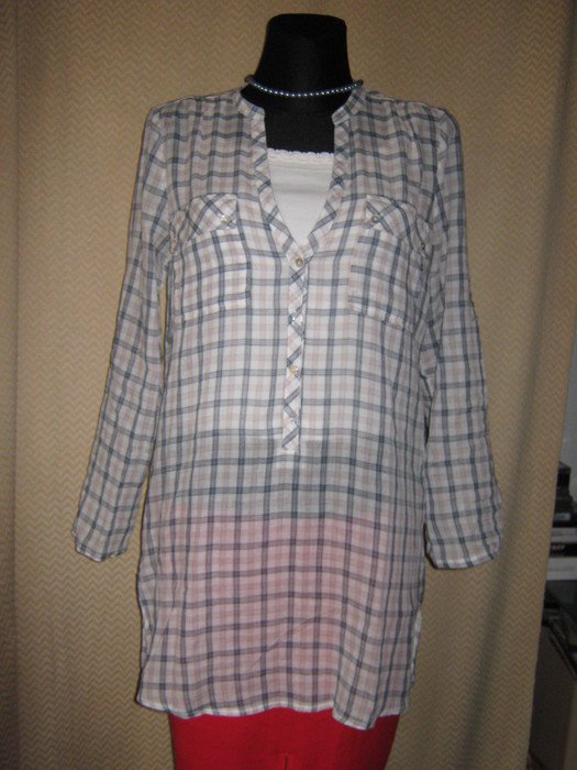 NEU * Long * Langarm * Kurzarm * Umwandelbar * Karo * Bluse * Tunika 