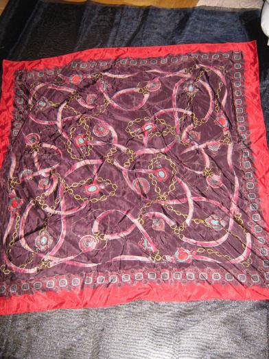 NEU mit ETIKETT * Edel * Seiden Chiffon * XXL * Ketten- Print * Hals * Tuch * Schal * Scarf * 