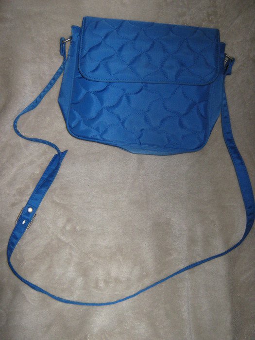 NEUw * Stylisch * modern * Original VINTAGE * Stepp * Hand * Umhänge * Tasche * royal- königs- mittel- blau *