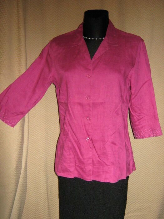NEU * Edel * Glitzer * Perlen * Stickerei * Leinen * Hemd- Bluse *Jacke 