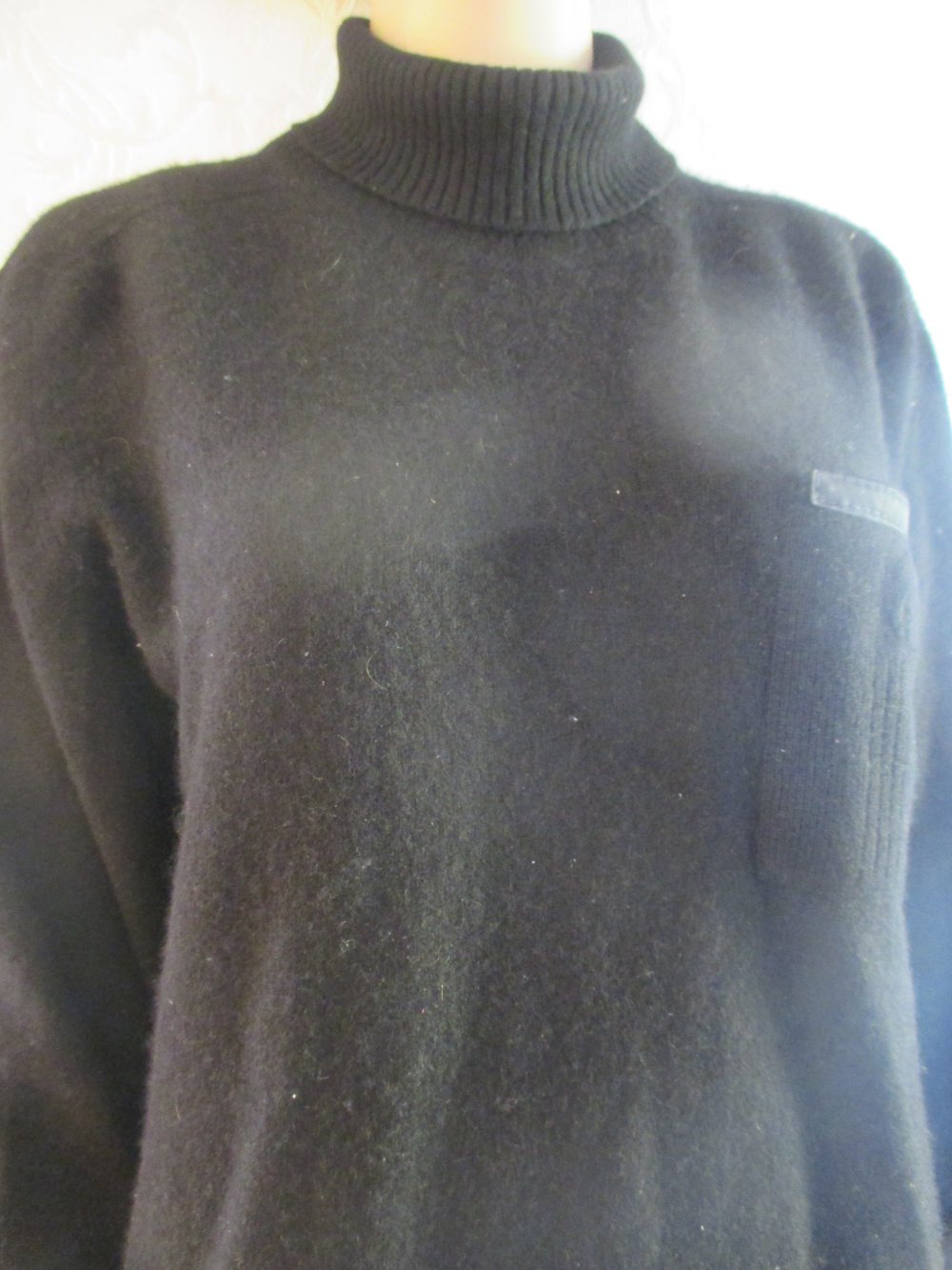 NEUw * Original VINTAGE * Angora * Cashmerè Wolle * Feinstrick * Rollkragen * Pullover ''Made in France'' Gr. 38- 40, 42/ S- M * schwarz * Gothic *