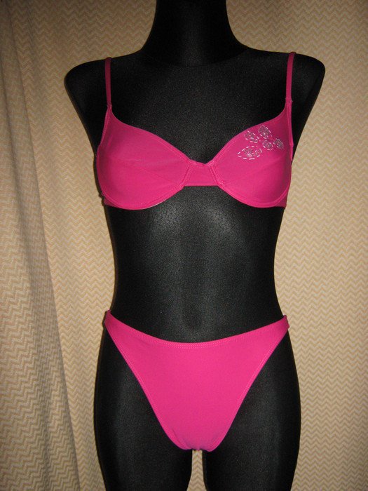 NEU * Sexy * ausgefallen * Hippie * Coachella * Festival- Look * Glitzer * Pailletten * Blumen * Blüten * Flower- Power * Stickerei * Bügel * Bikini ''H&M'' LTdE * Gr. 36/ S * pink * 