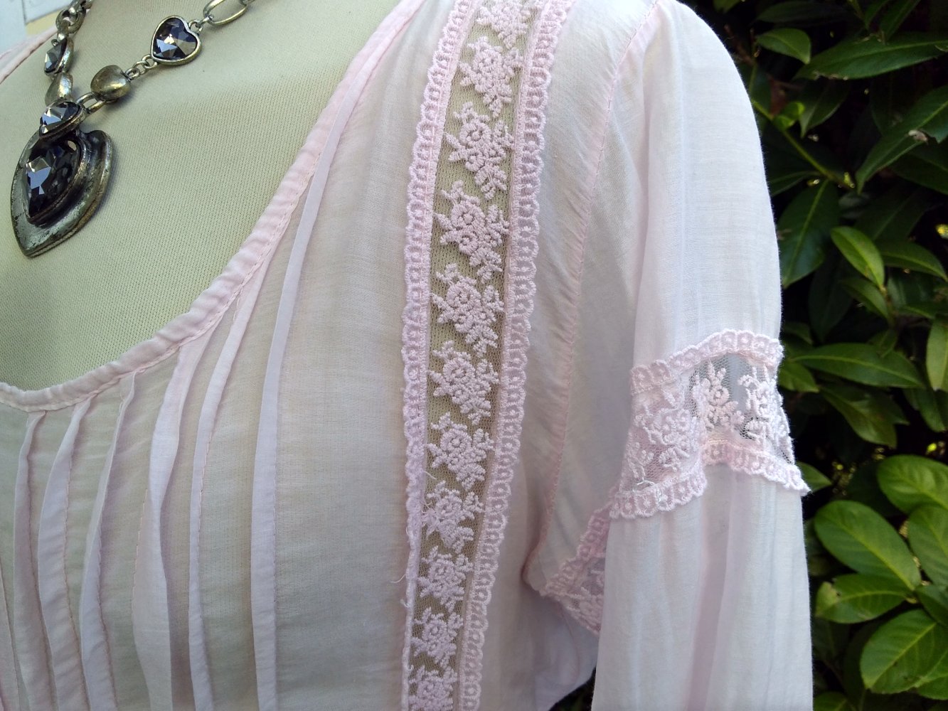 Mega edle Long-Bluse Gr. 42 - leichter Baumw.-Crinkle - Figurschmeichler - zartes Rose