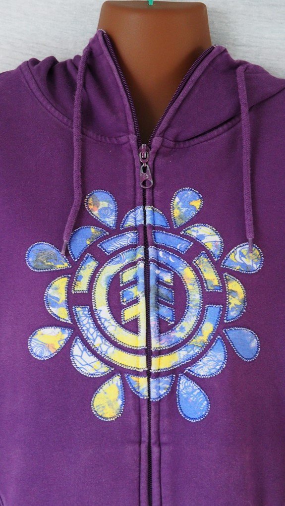 .Element Skaterhoodie Sweatjacke lila mit buntem Logo und Kapuze