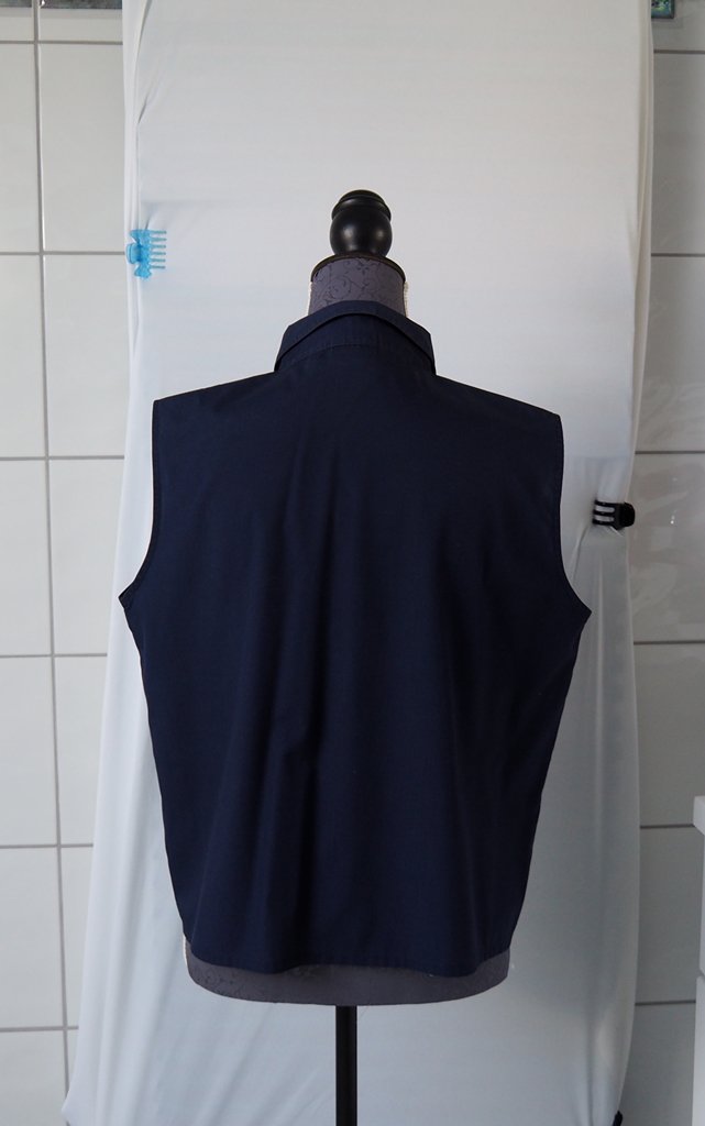Ärmellose Bluse in Dunkelblau für Damen Gr. L 42/44