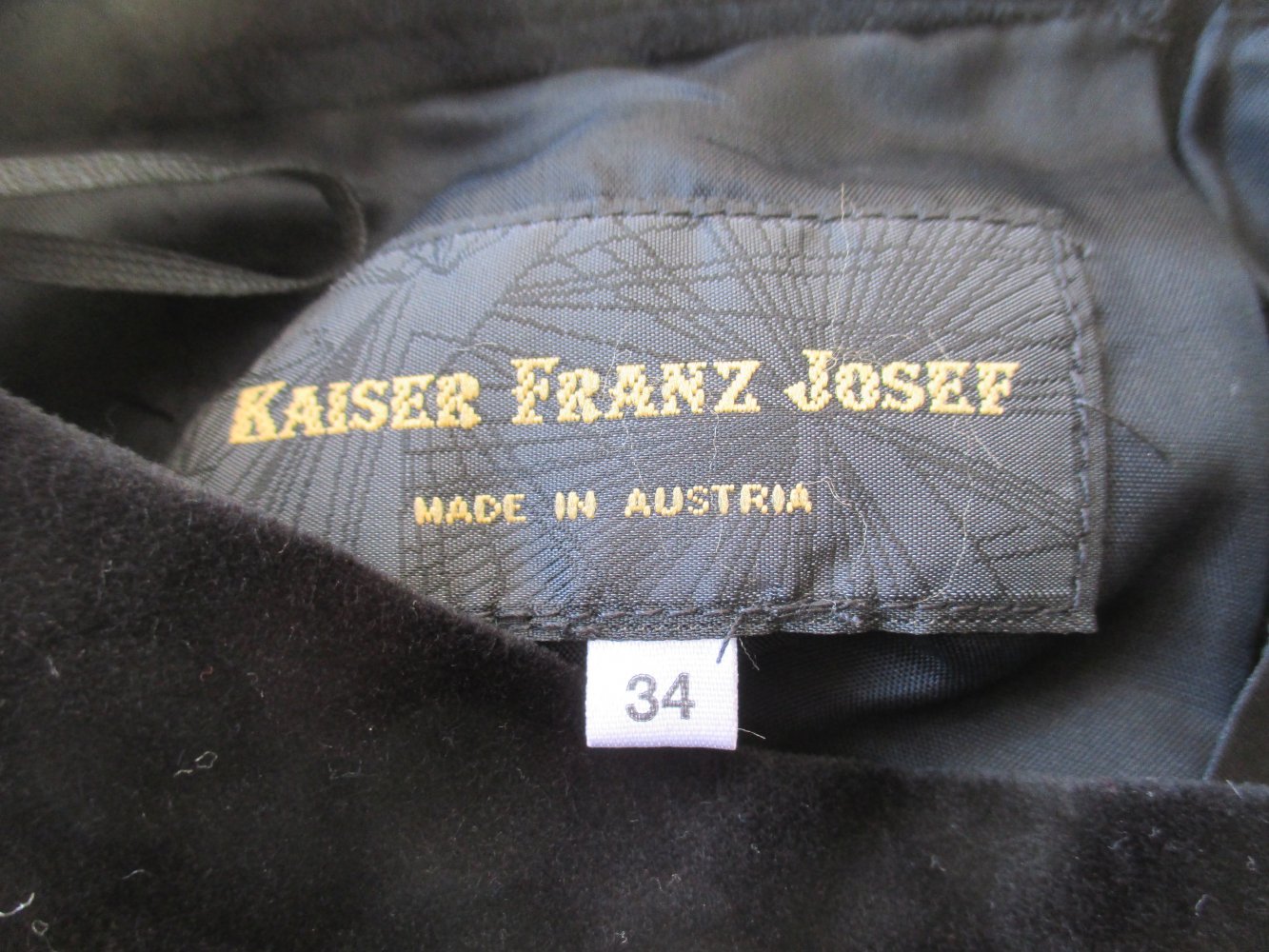 Trachten-/ Samt- Rock,  Marke: Kaiser Franz-Josef - Tracht und Design,  schwarz,  Gr. 34