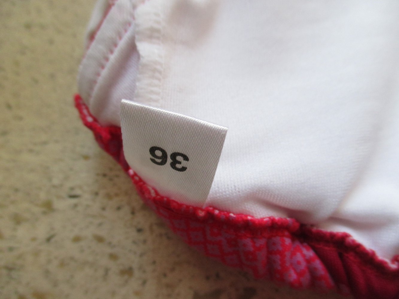 Adidas, Bikini Oberteil, rot - weiß, Gr. 36 
