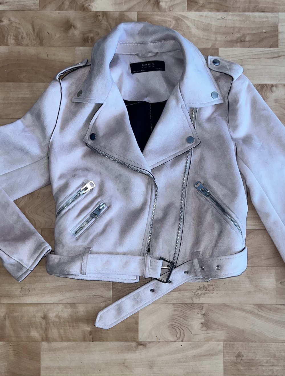 ZARA Jacke Rose Wildlederimitat