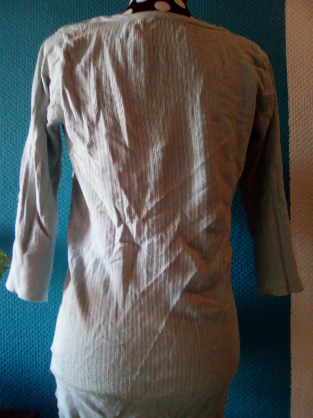 Pulli, türkis, mit 3/4-Ärmeln