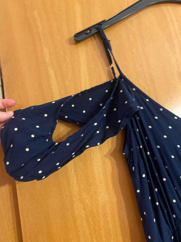 Blau weiß gepunkteter Jumpsuit S (36/38)