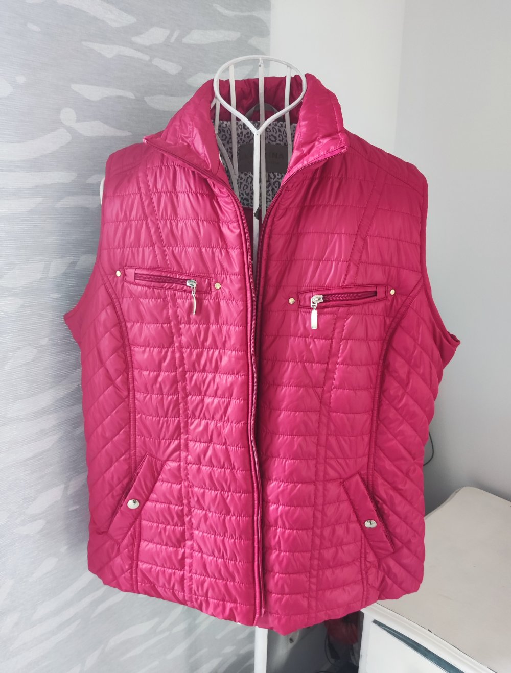 Clarina Collection pinkrote Weste Grösse 46