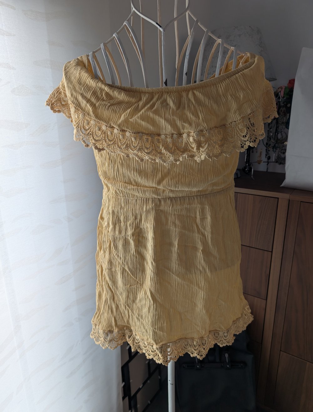 hellgelbes Sommerkleid Viskosekleid H &M 38