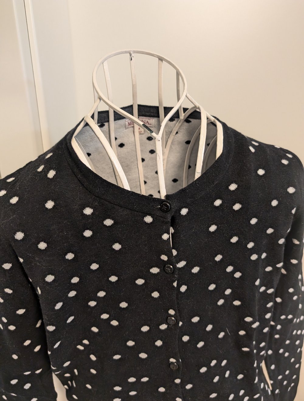 schwarze Pünktchen Strickjacke Merona Grösse M