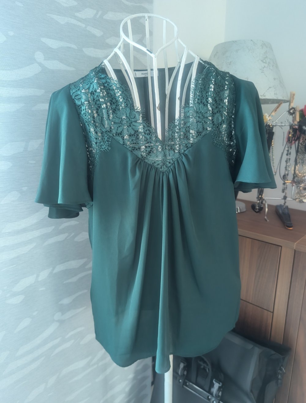 grüne Shirtbluse Mango S