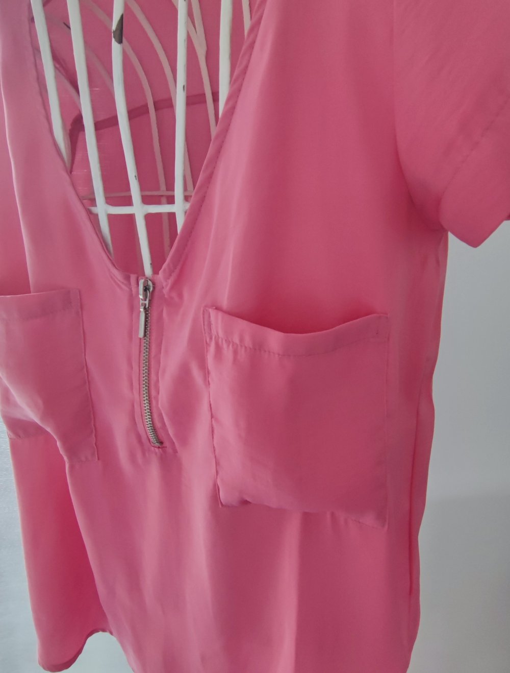 Leichtes Blusenshirt mit Reißverschluss M