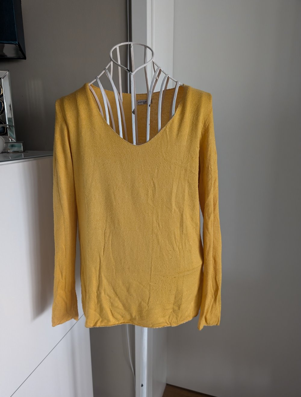 gelber Viskose-Pullover Andromede M