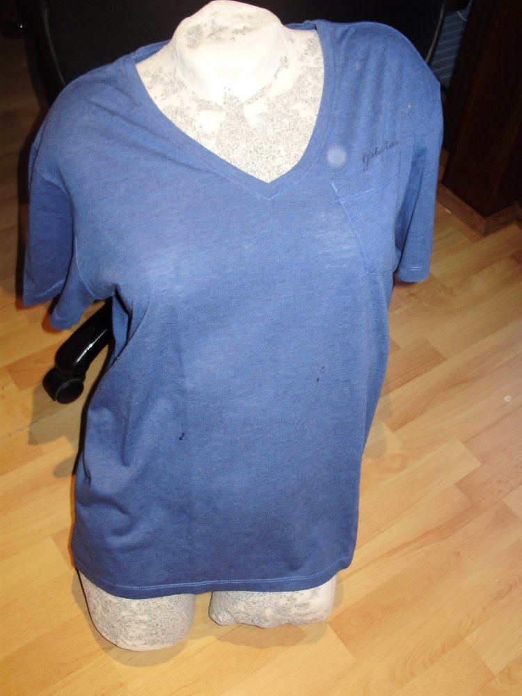 G-Star Raw Shirt blau V-Ausschnitt Tasche M passend