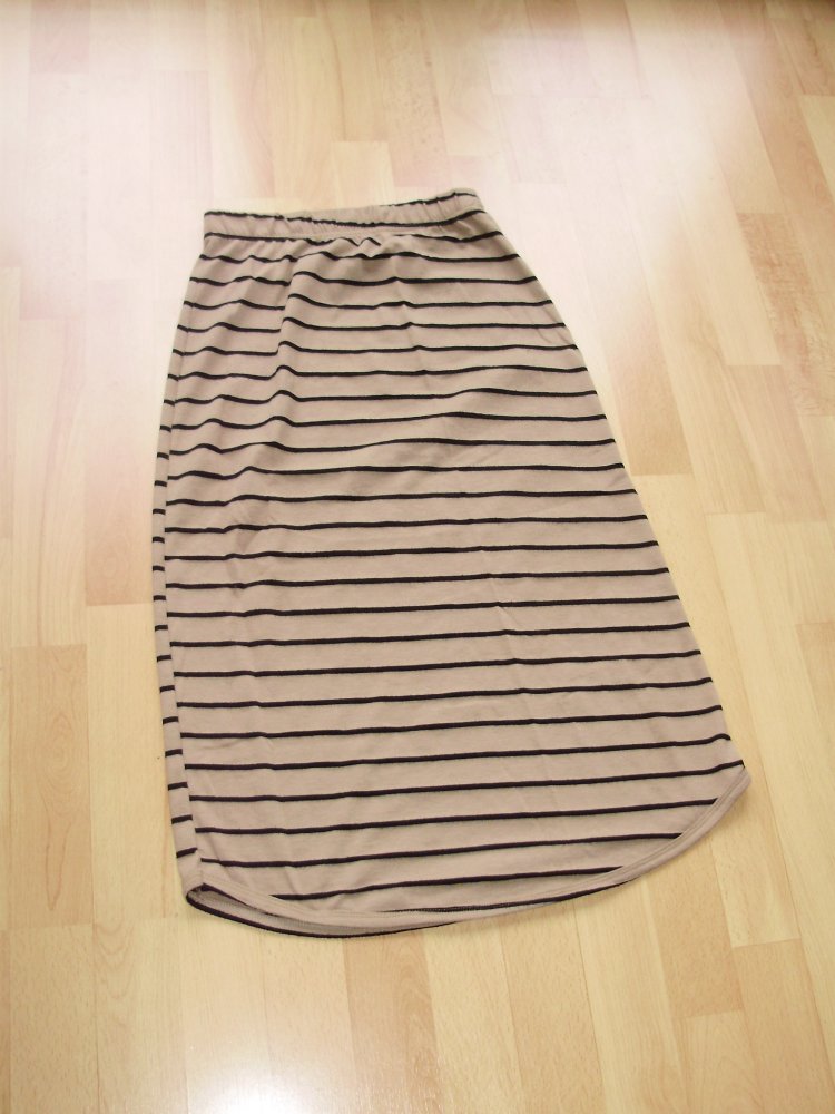 Rock Stretch lang braun schwarze Streifen S