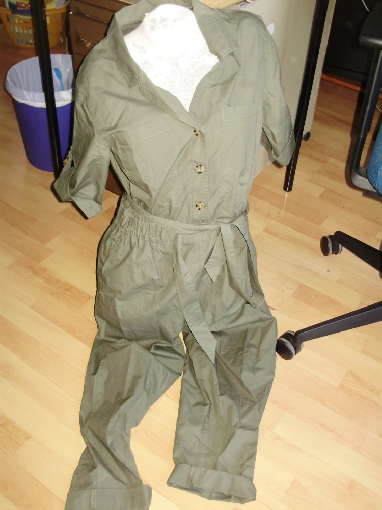 Everme Overall khaki 100% Baumwolle Gr 40