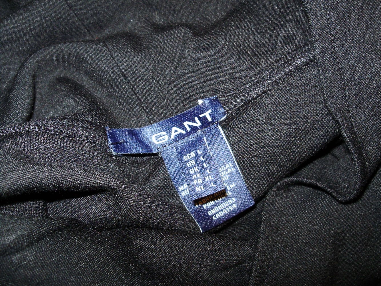 Gant Kleid schwarz Stretch Riegl vorne Gr L