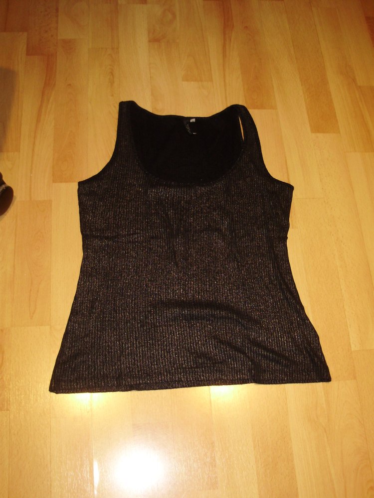 Topshop Top schwarz mit Silberglanz Gr 40