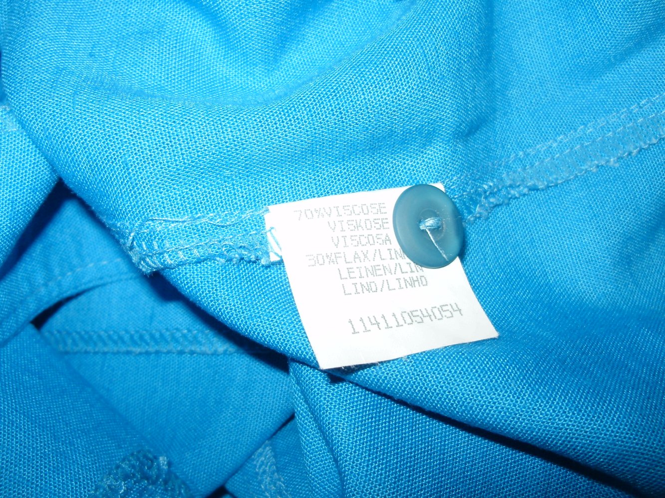 Fabiani Tunika Bluse Top türkisblau Leinen Gr 46