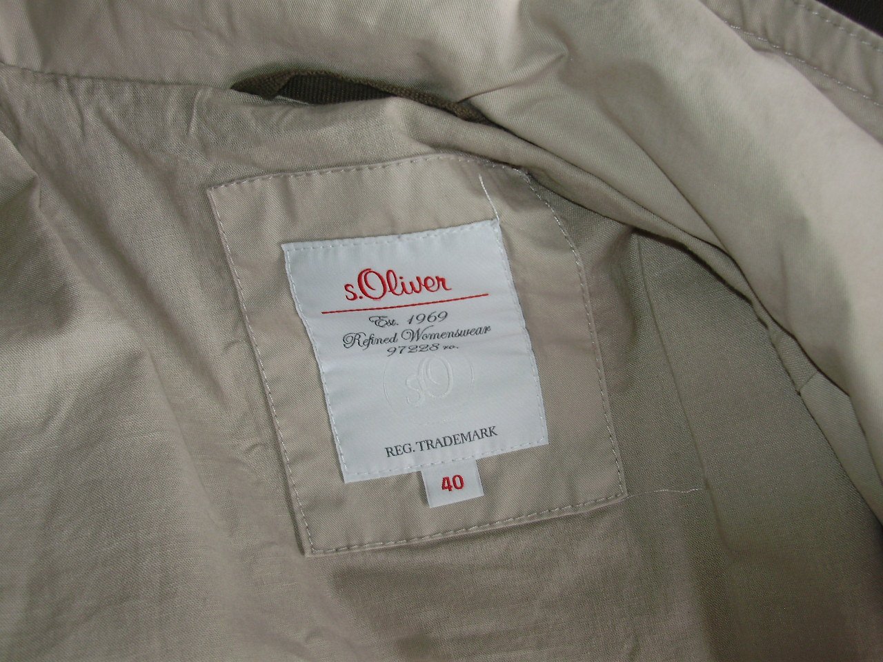 s. oliver Trench Parka beige leichtes Futter Gr 40 wie neu