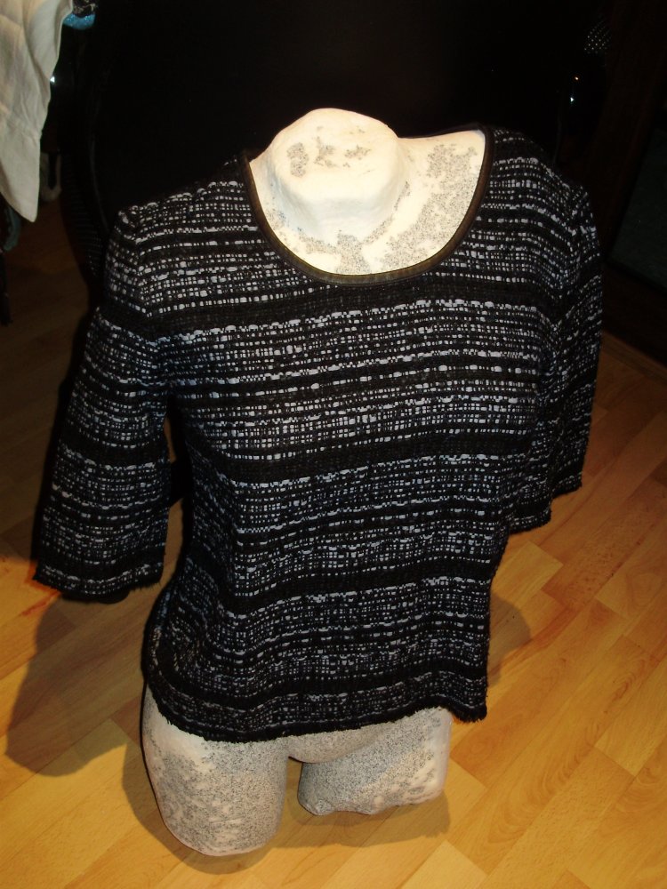 Mulberry Oberteil Strick Flecht Lederband Gr 40