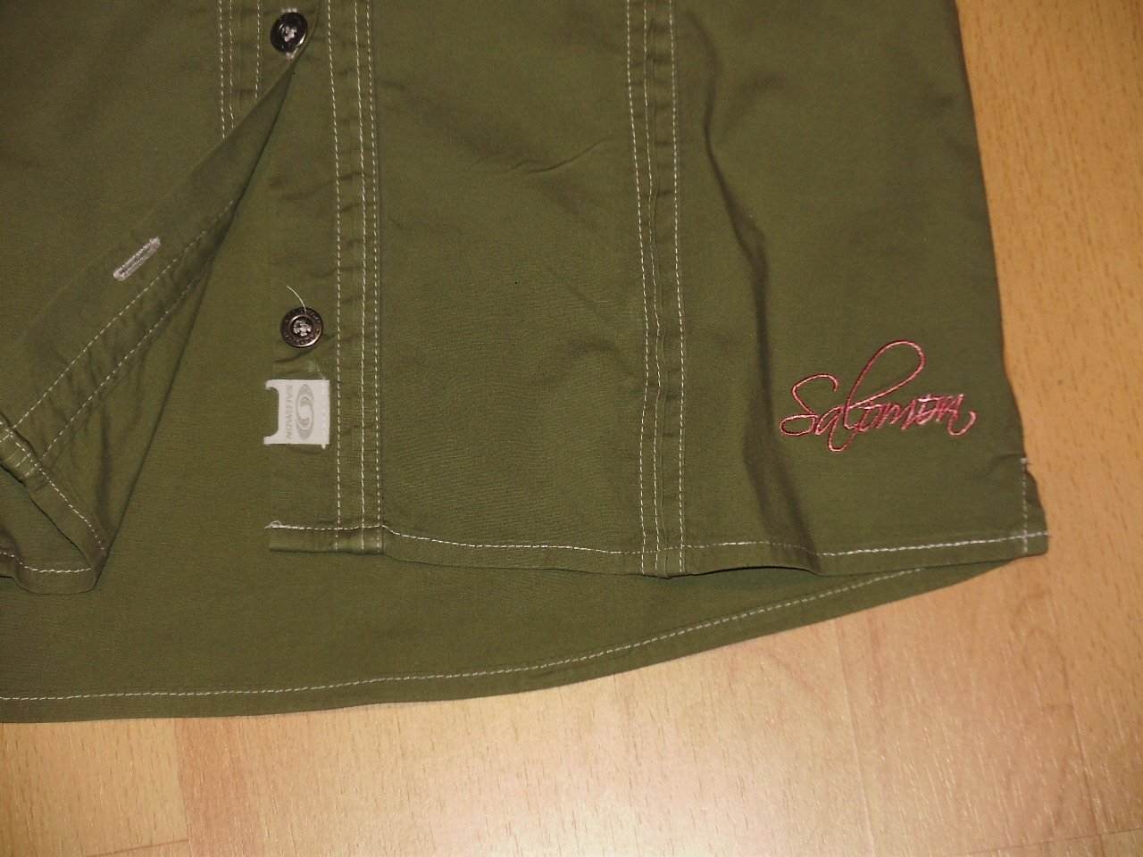 Salomon Kurzarm Bluse grün khaki Freizeit M Topzustand