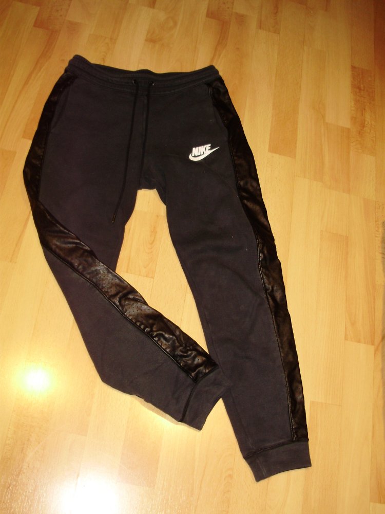 Nike Sweat Hose schwarz Lederimitat XS S