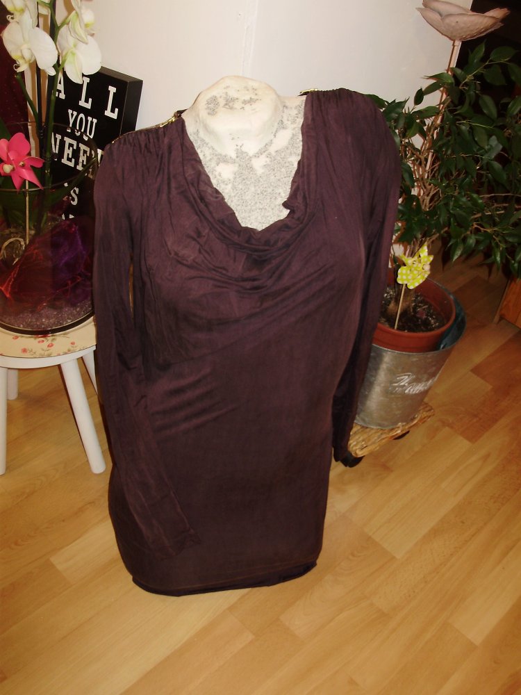 Day Birger & Mikkelsen Kleid purple leicht ausgefallen Wasserfall XS Seide