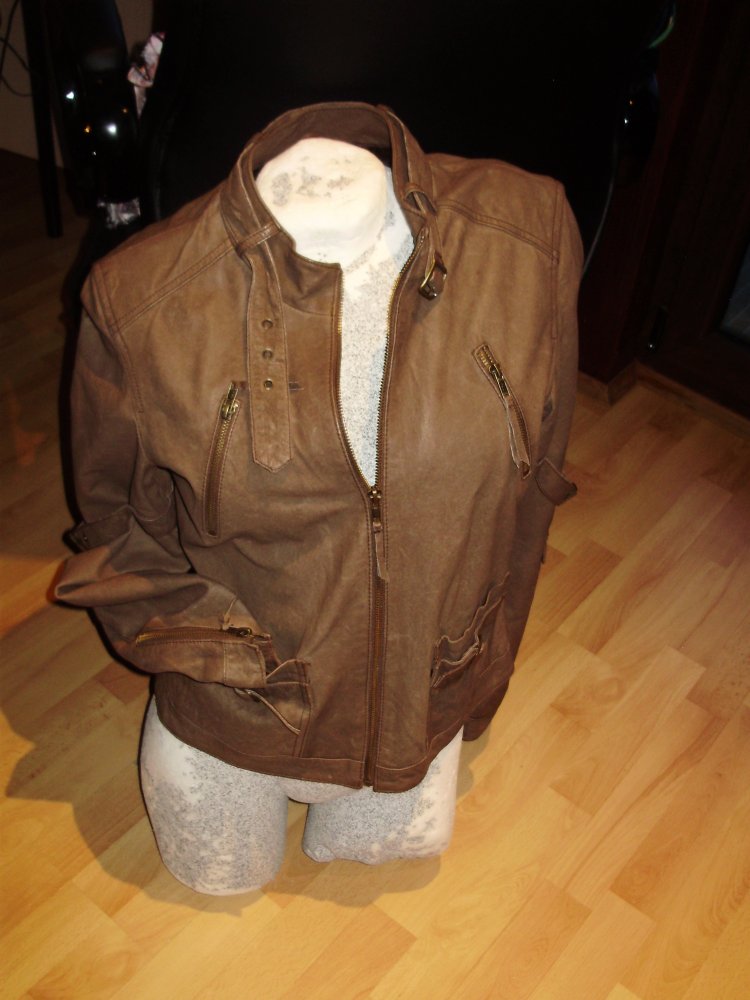 Echt Nappa Lederjacke braun antik Gr 40