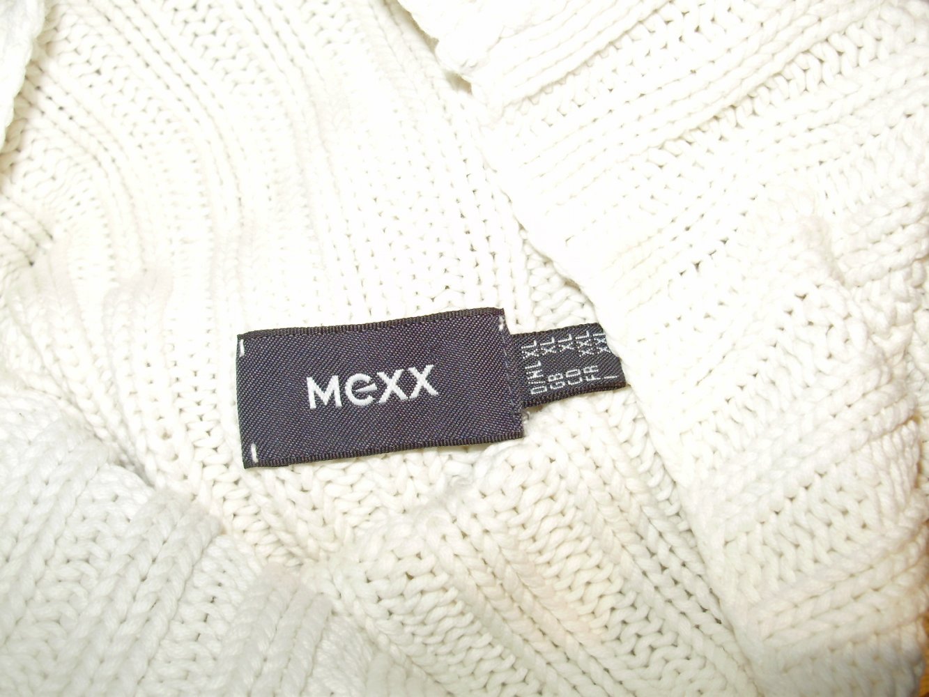 Mexx Rolli weiß creme Rippen 100% BW L