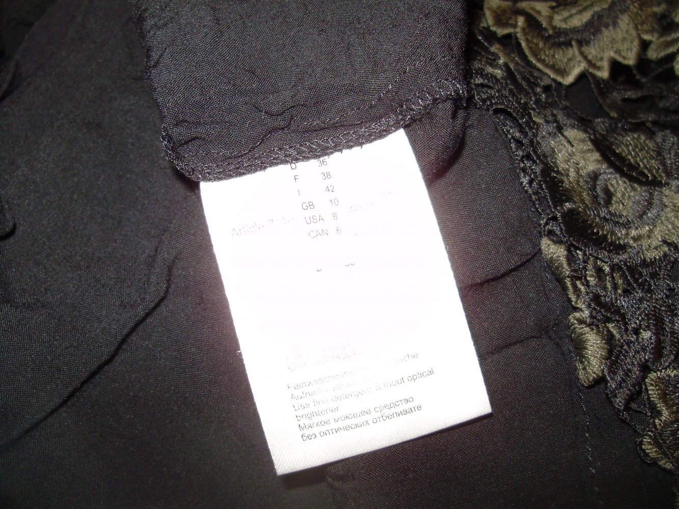 More & More Kleid schwarz khaki Spitze 36 wie neu