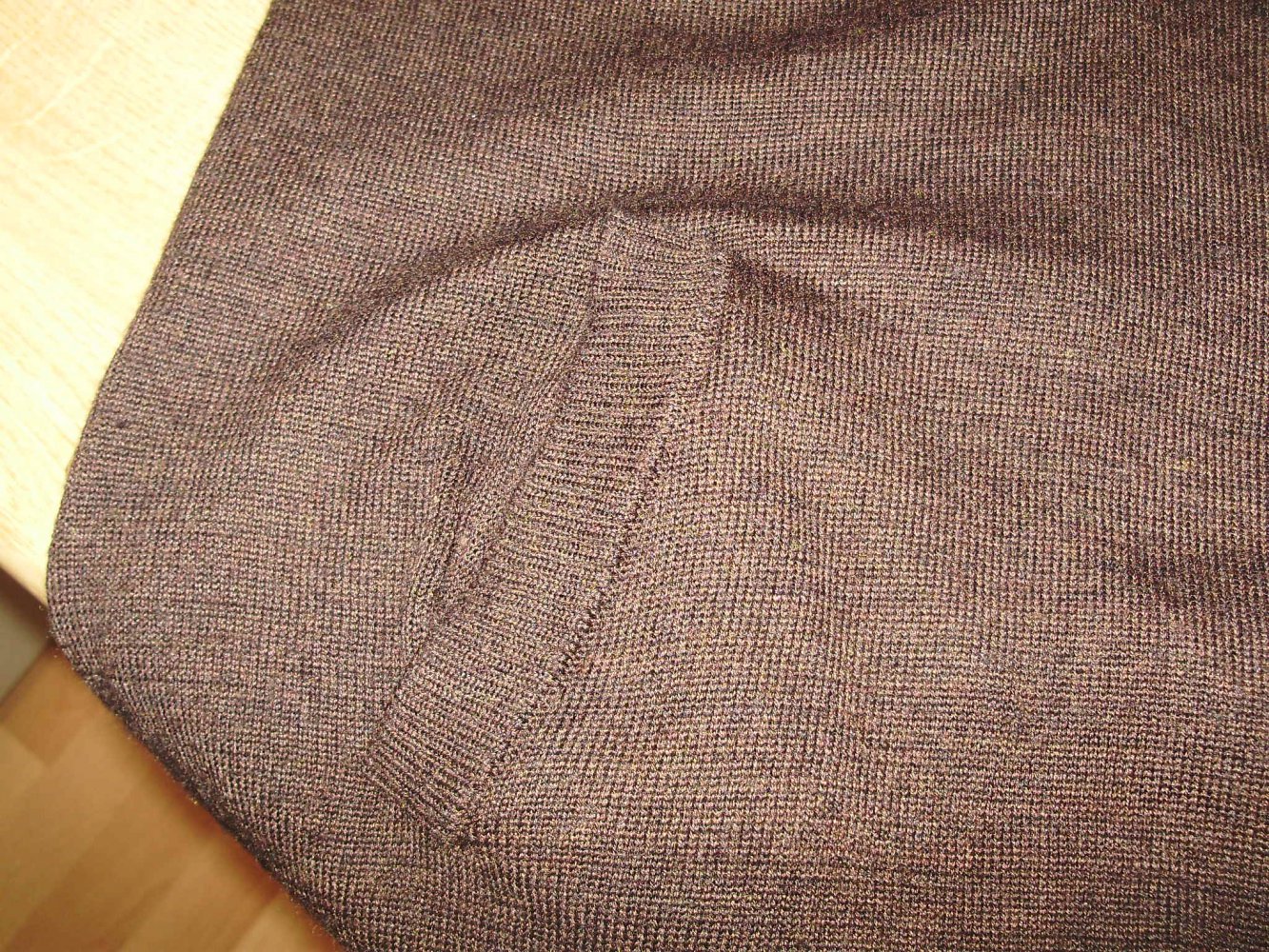 H&M Pullunder lang braunmeliert Taschen weiter V-Ausschnitt S XS Wolle