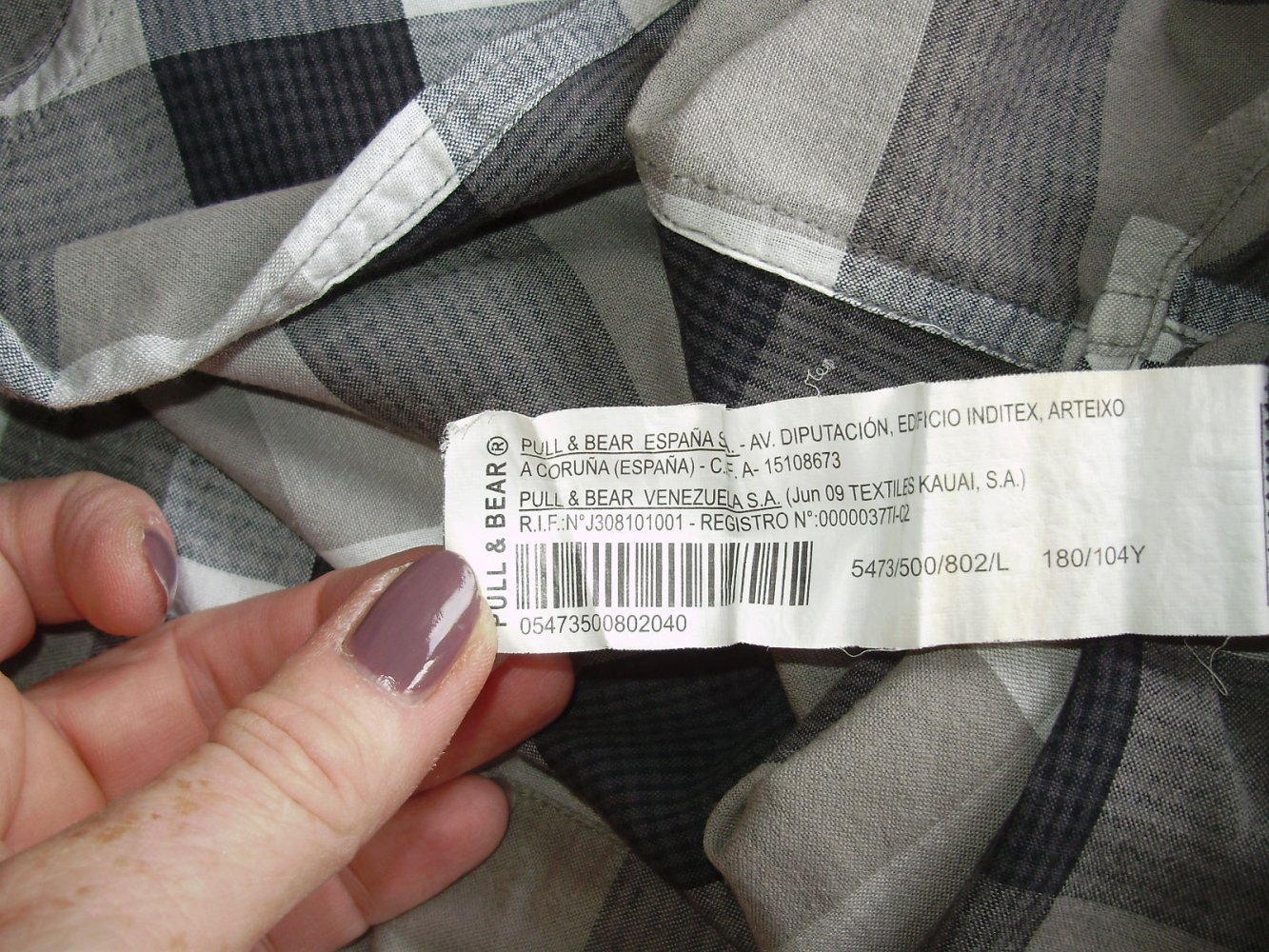 Pull & Bear lässige Bluse Karos Grautöne L