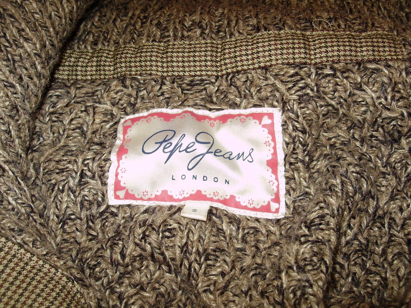 Pepe Jeans Strick Jacke Poncho braun meliert one size