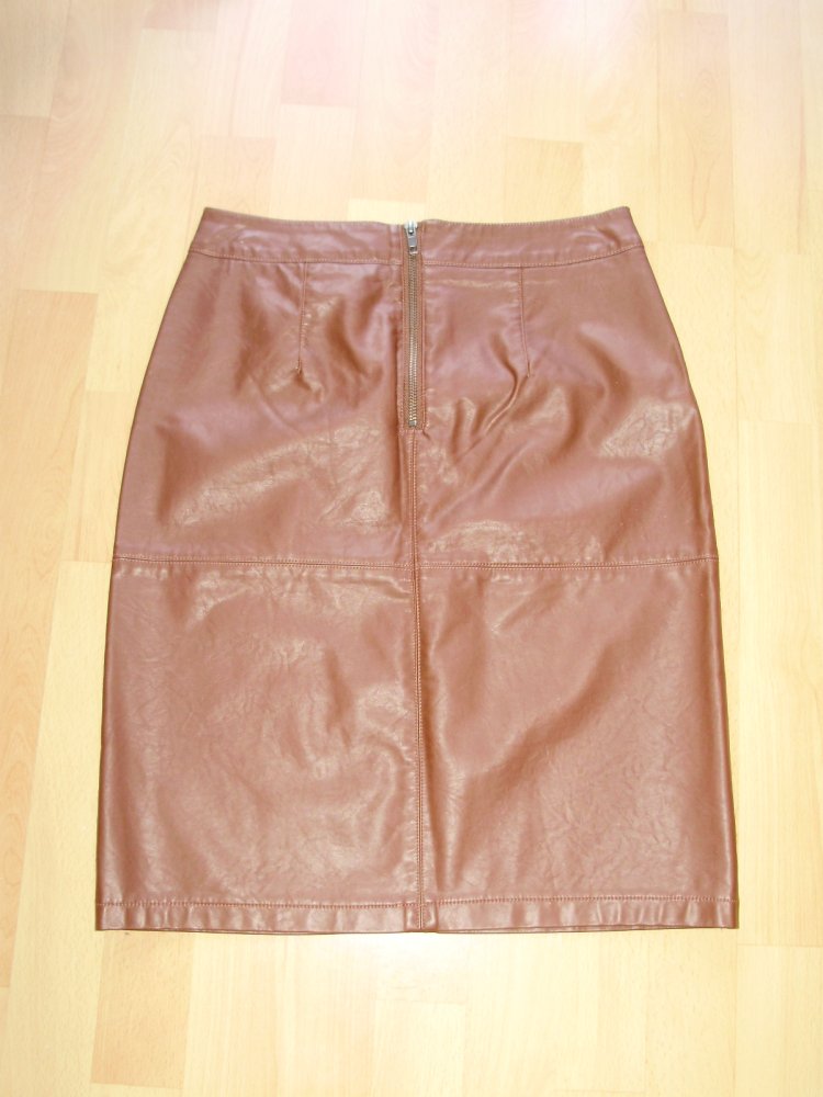 Soyaconcept Kunstleder Rock midi braun 34 = S NEU