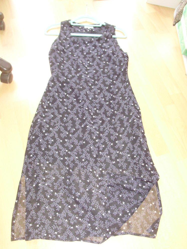 Ten for ten Kleid lang gefüttert blau Muster 36