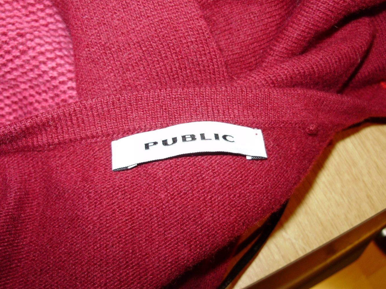 Public Cardigan rot/ pink Wickel Wolle 38