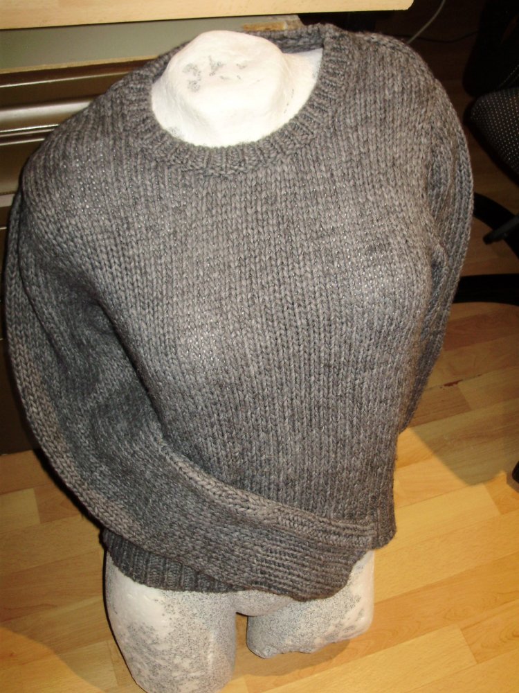 Oui Pullover kuschelig warm grau Wollanteil Gr 38