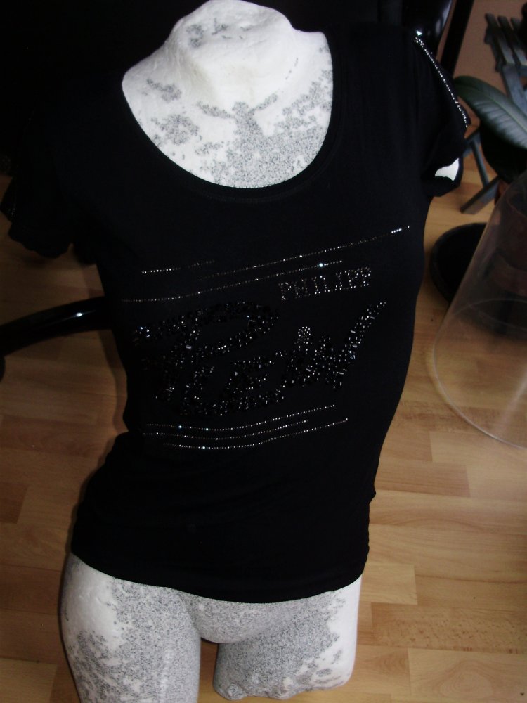Philipp Plein Shirt schwarz Army Glitzer S