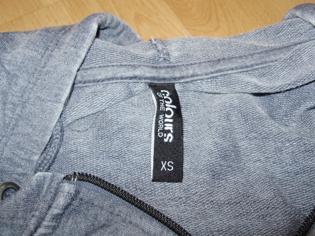 Weste weich lässig jeansblau Kapuze Gr 34 S Nagelneu