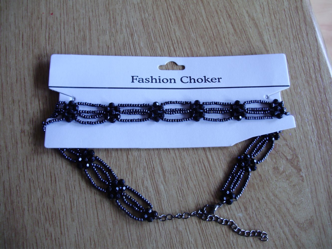 Choker Kette mehrreihig schwarz Perlen verstellbar NEU orig. verpackt INKL: VERSAND!!