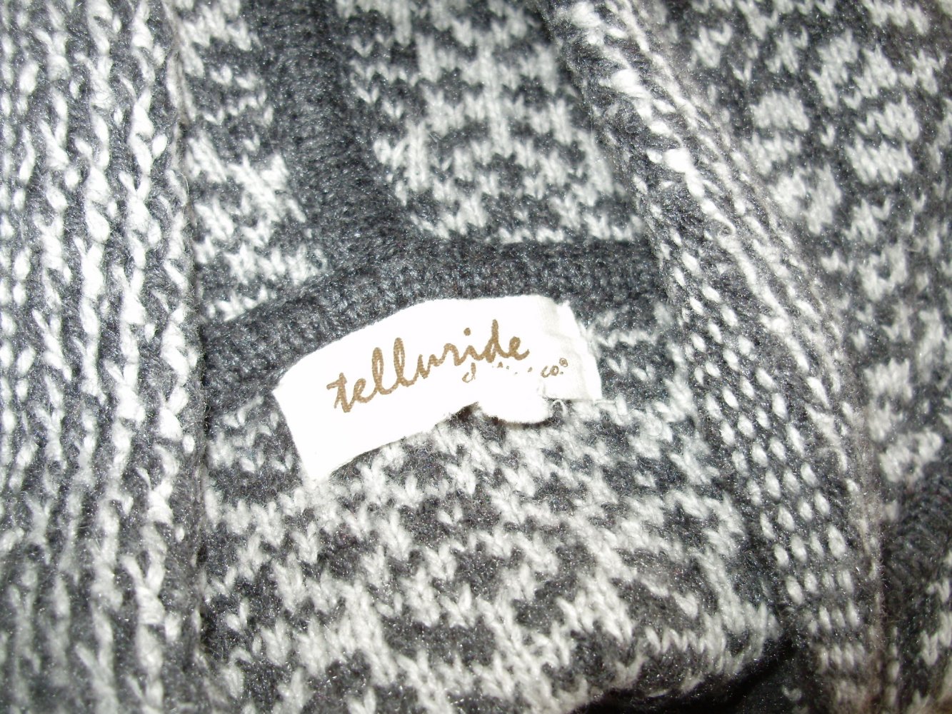 Telluride Strickmantel grau beige Muster RV + RV Taschen Kapuze S