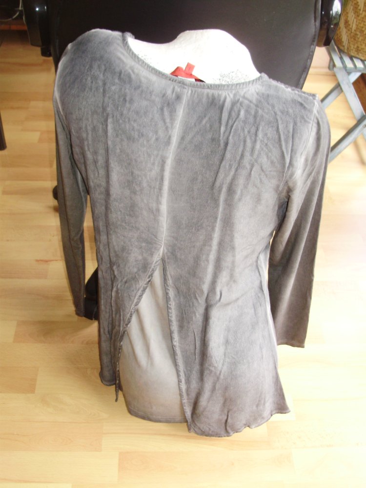 VETONO LongarmShirt Shirt grau Spitze ausgefallen I= M