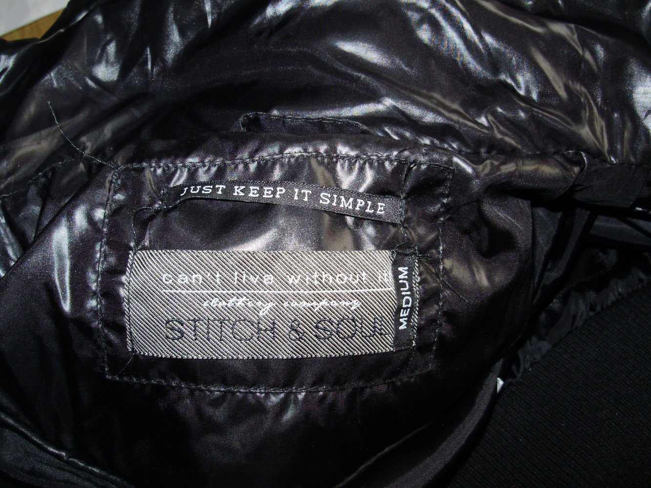 Stitch &Soul Steppjacke schwarz ausgefallen Kapuze abtrennbar M