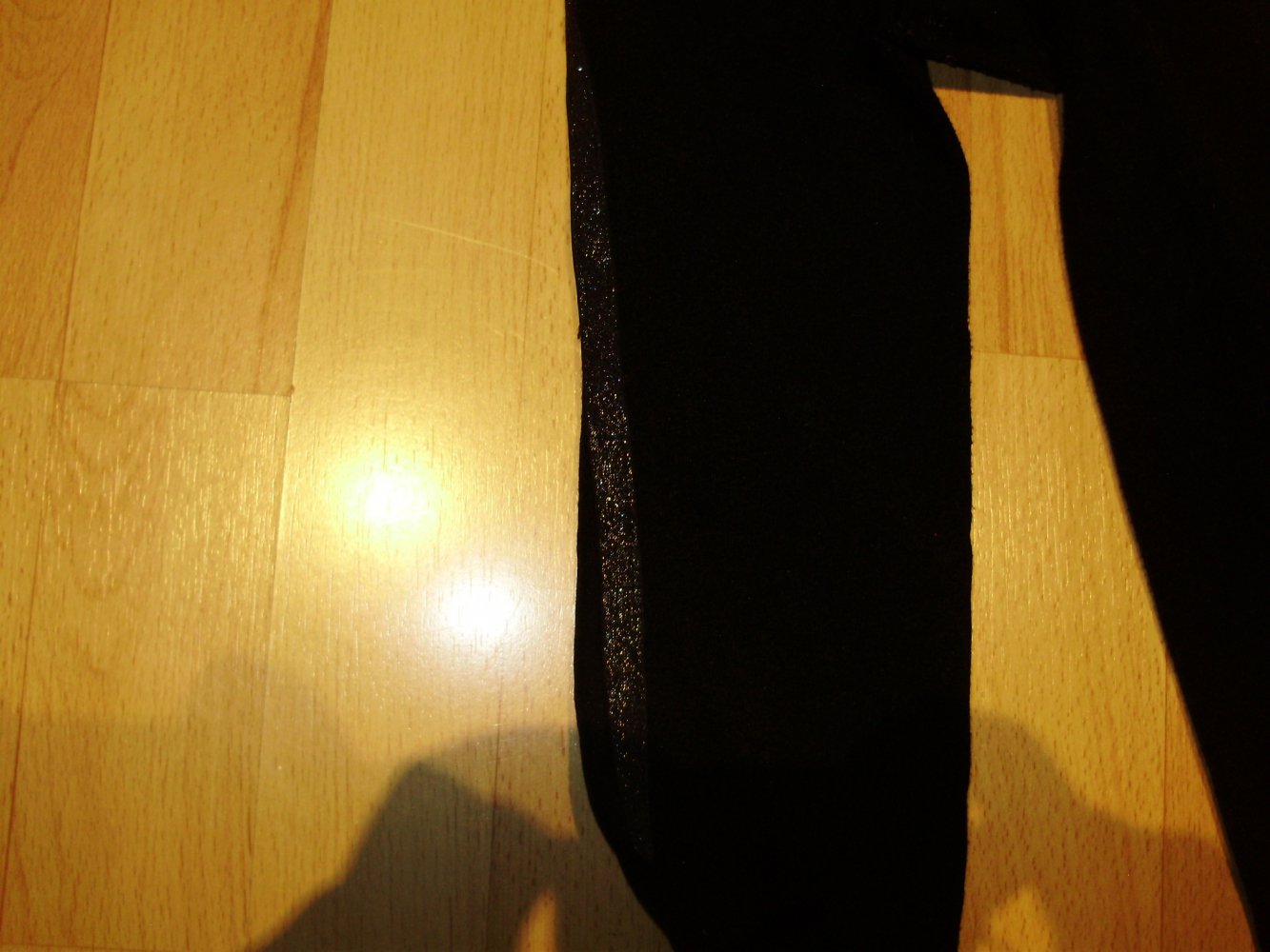 TCM Tchibo Leggings schwarz Silberstreifen 36/38