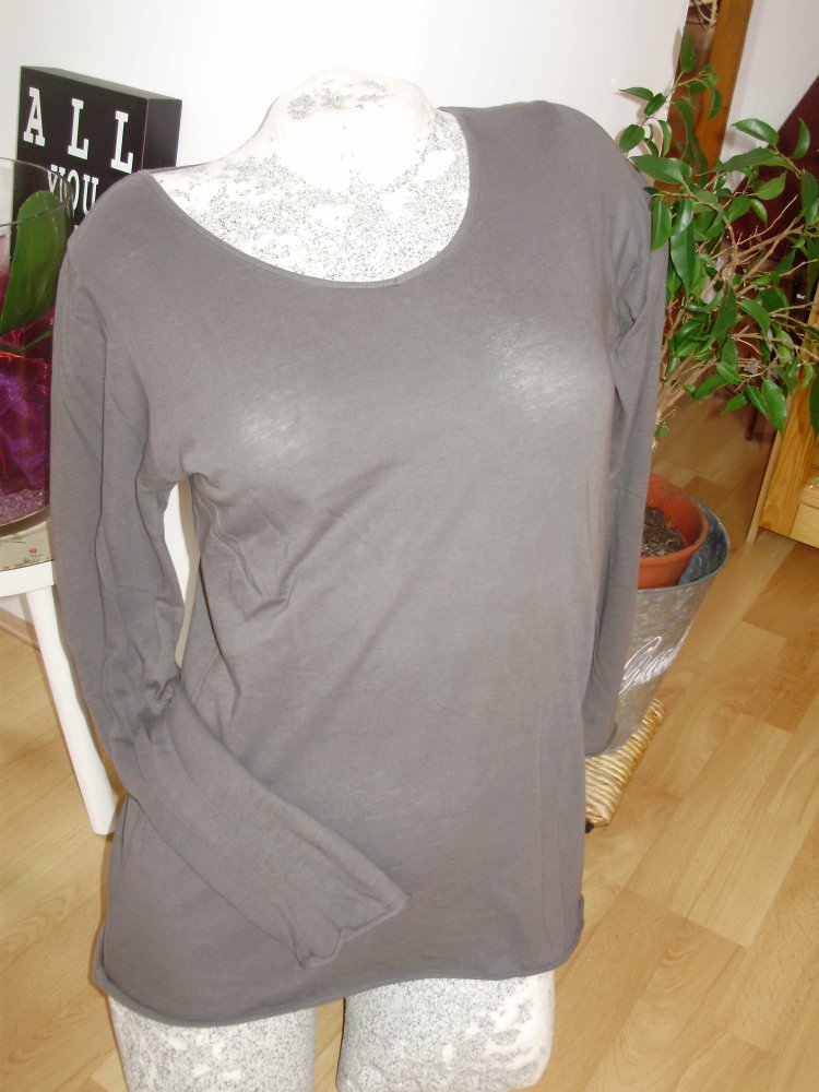 Cashflow Langarm Shirt Baumwolle grau Gr L