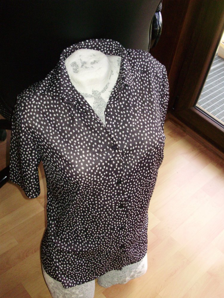 Bluse Jersey KA schwarz Punkte Dots 38 passend